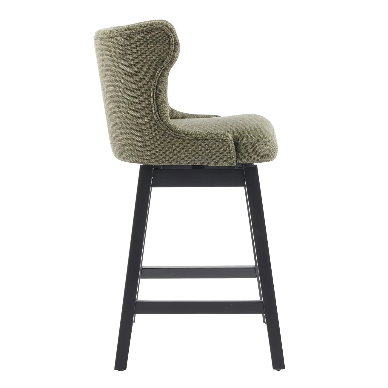 Mid-century Modern Upholstered Swivel Bar Height Bar Stools Set of 2 Image - 15 | homeyfad