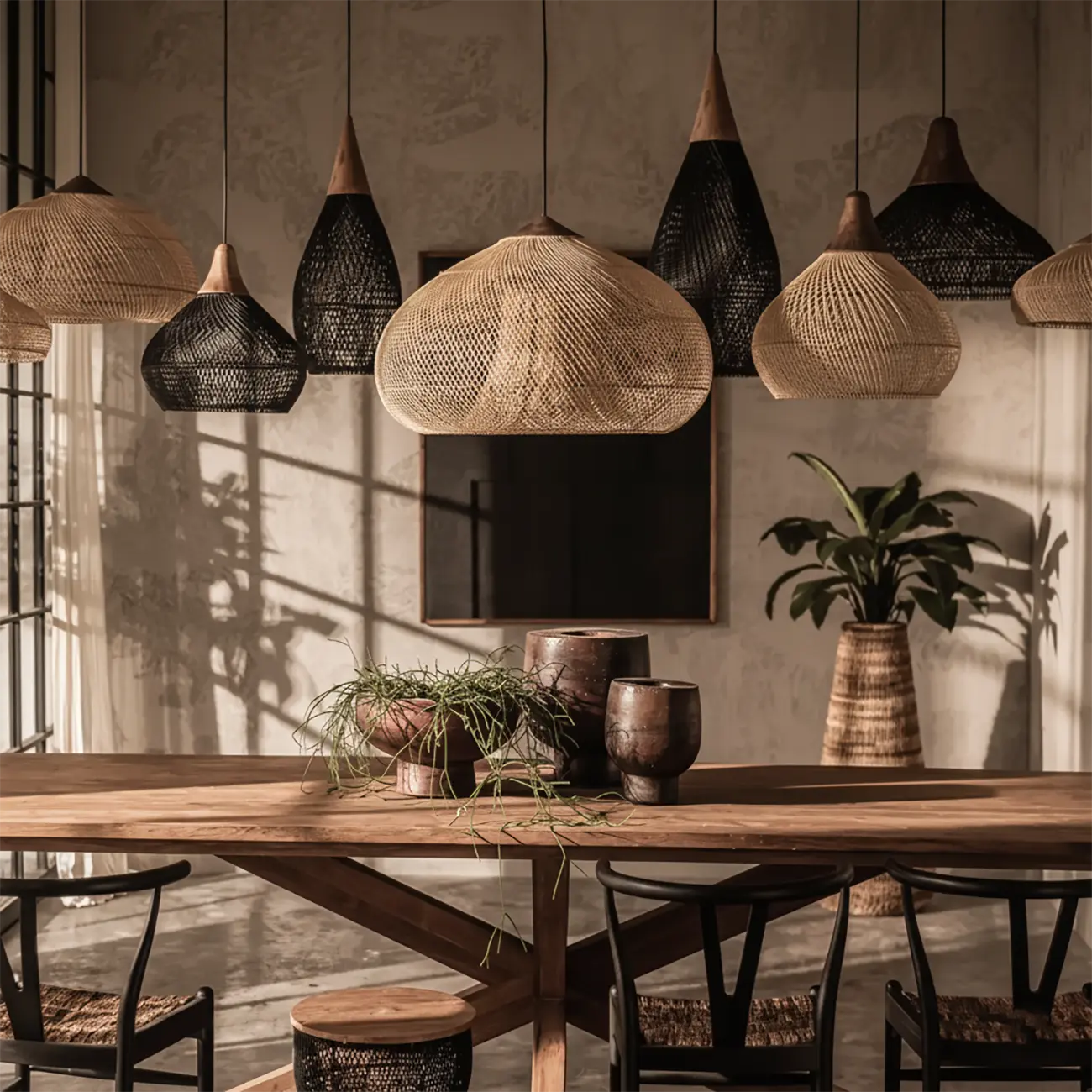 Wabi sabi style Rattan Pendant Light   Image - 1 | homeyfad