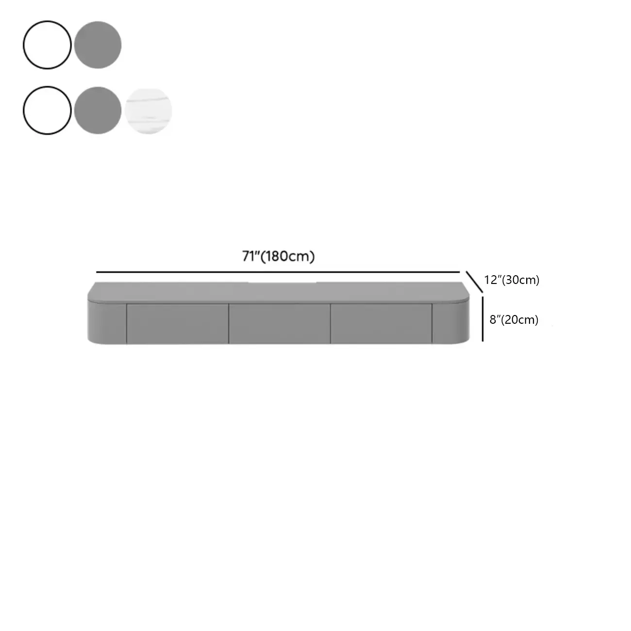 Modern Solid Wood Floating TV Stand with Drawers Image - 21
