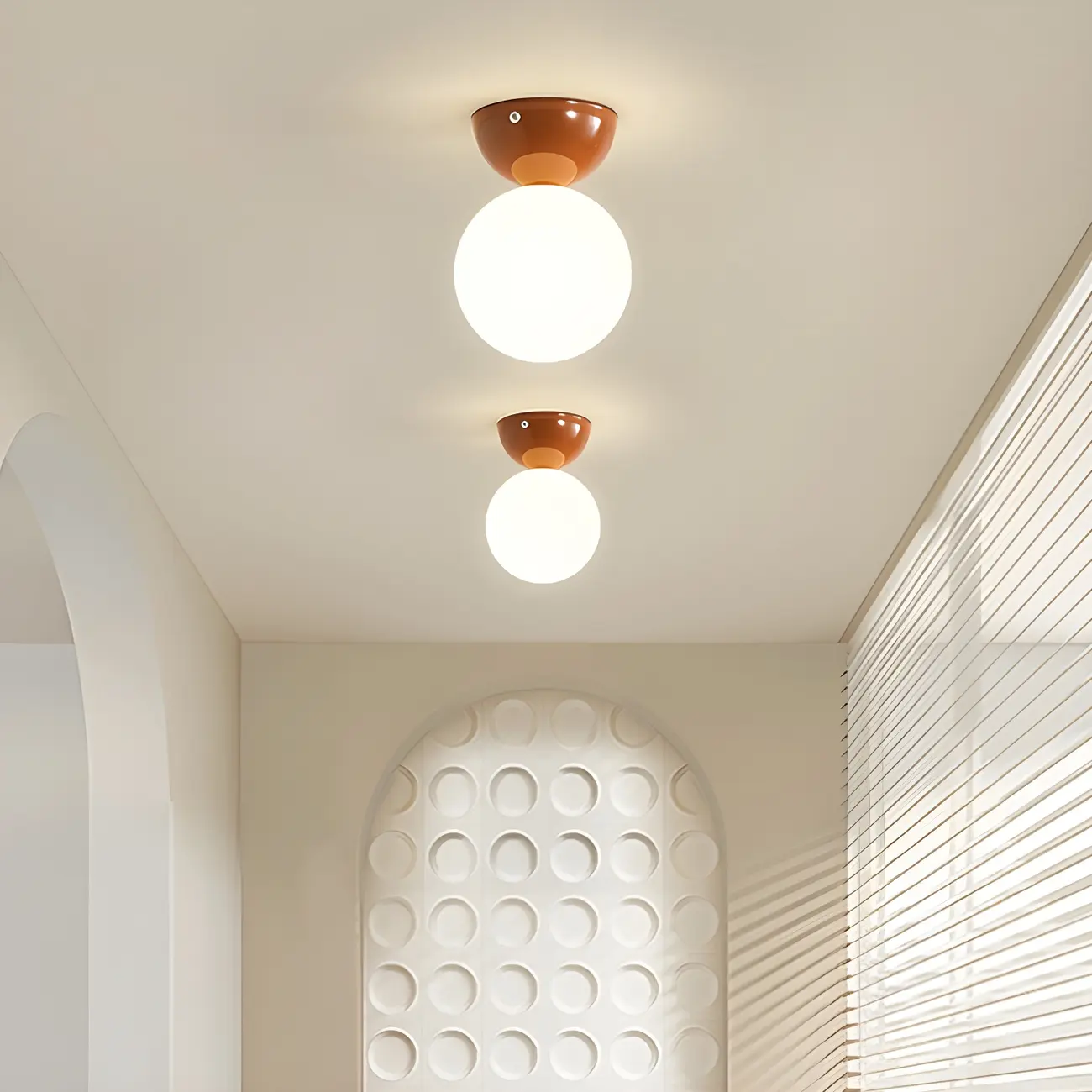 Modern Macaron Semi Flush Ceiling Light for Living Room Image - 3 | homeyfad