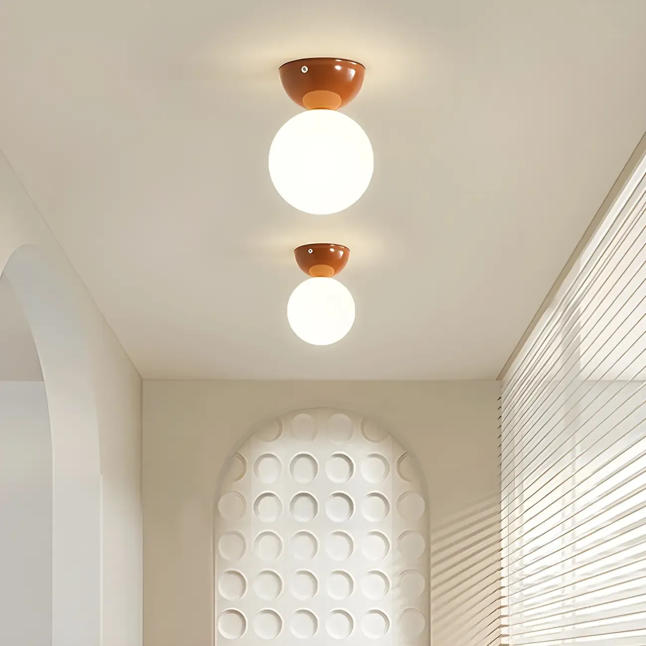 Modern Macaron Semi Flush Ceiling Light for Living Room Image - 3