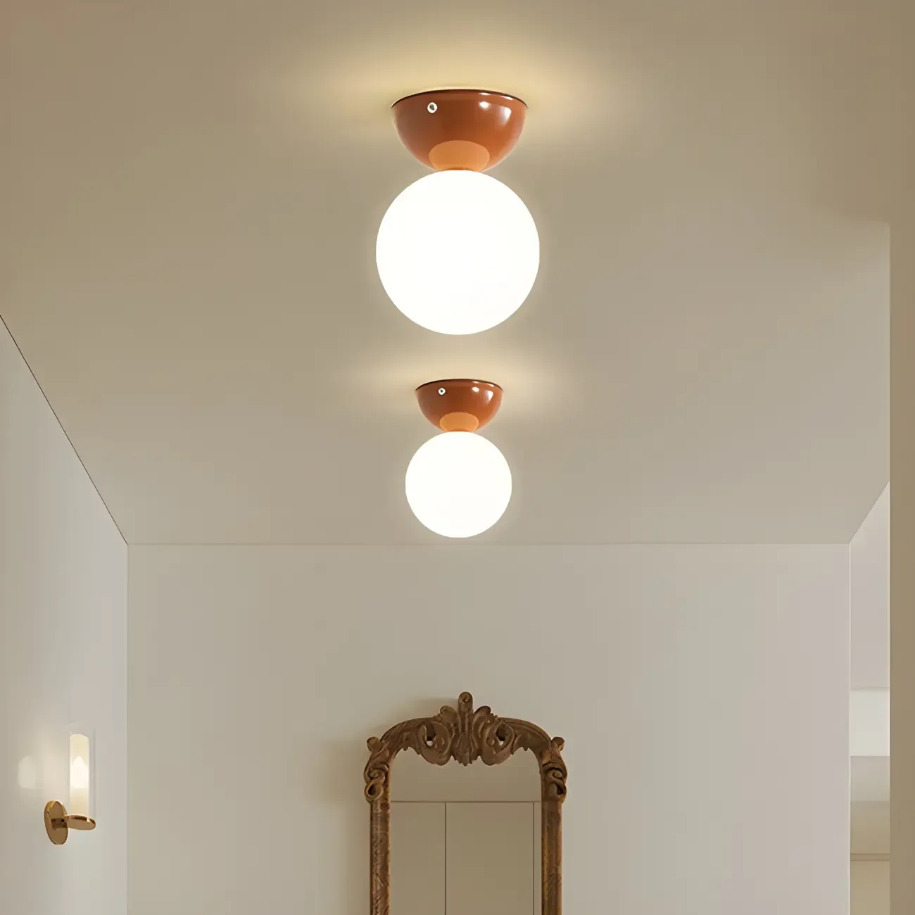 Modern Macaron Semi Flush Ceiling Light for Living Room Image - 12
