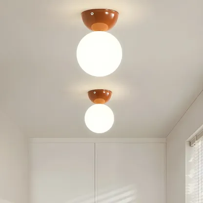 Modern Macaron Semi Flush Ceiling Light for Living Room Image - 14