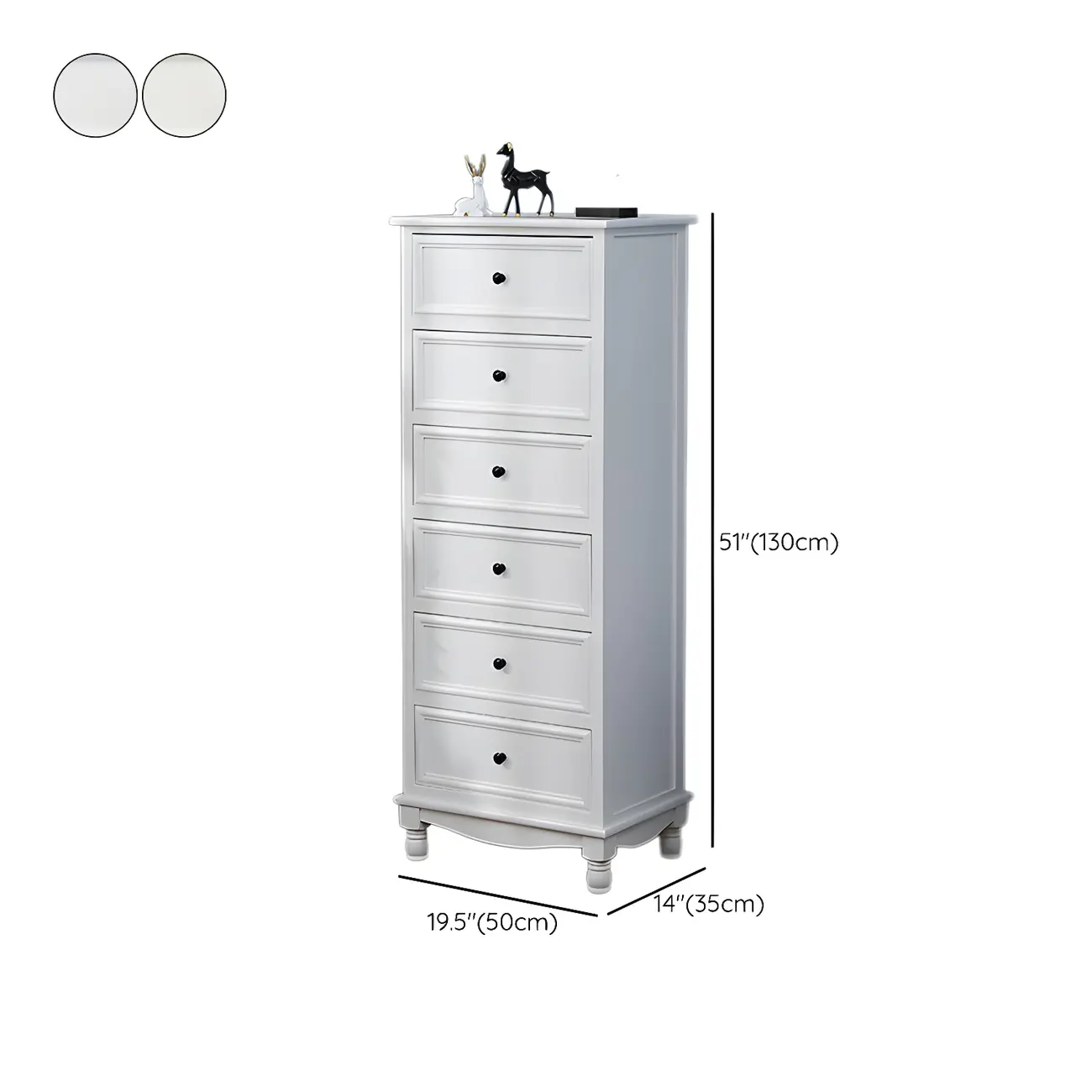 Classic Ivory Wood Bun Feet Drawers Storage Chest Image - 36 | homeyfad