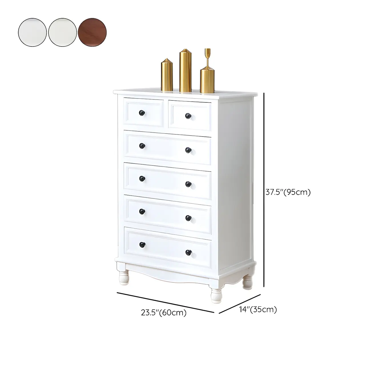 Classic Ivory Wood Bun Feet Drawers Storage Chest Image - 39 | homeyfad