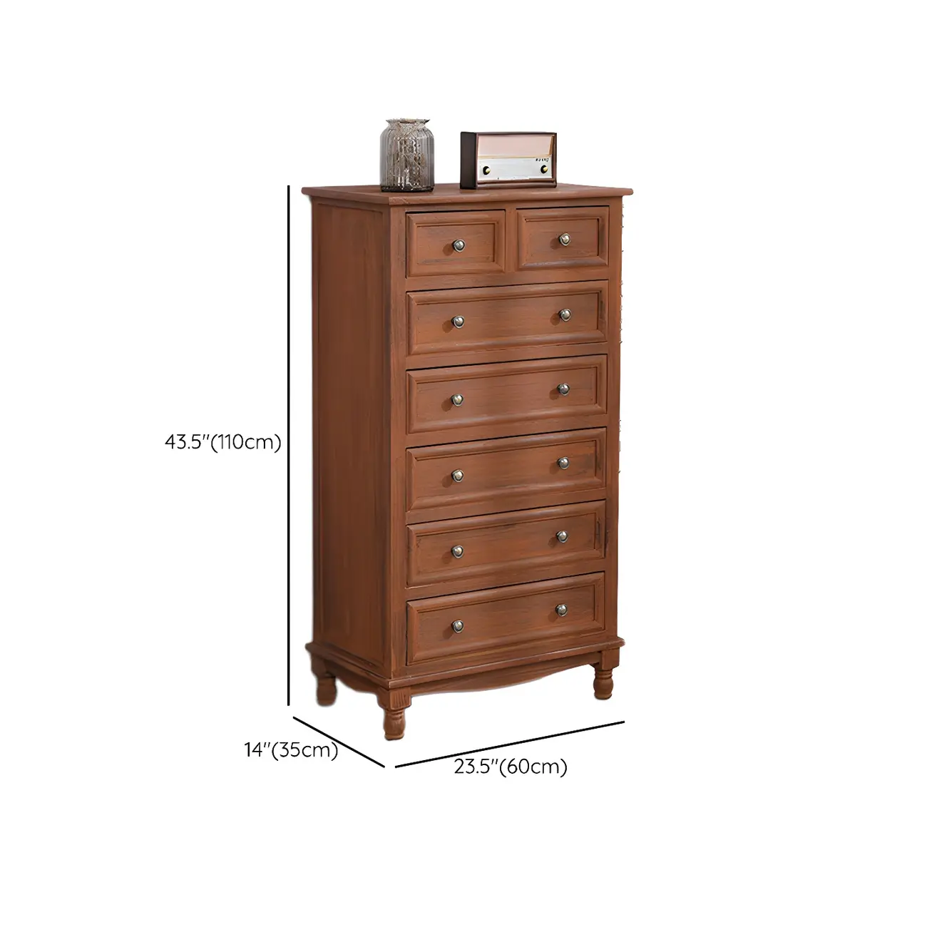 Classic Ivory Wood Bun Feet Drawers Storage Chest Image - 40 | homeyfad