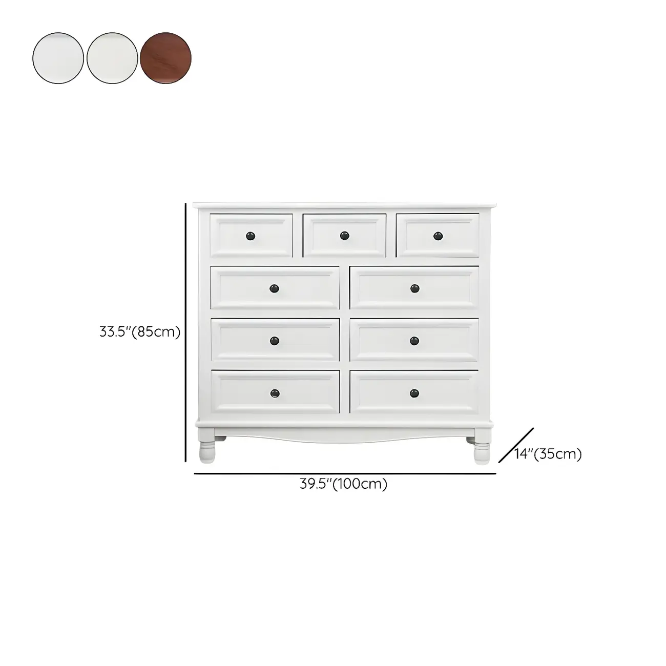 Classic Ivory Wood Bun Feet Drawers Storage Chest Image - 43 | homeyfad