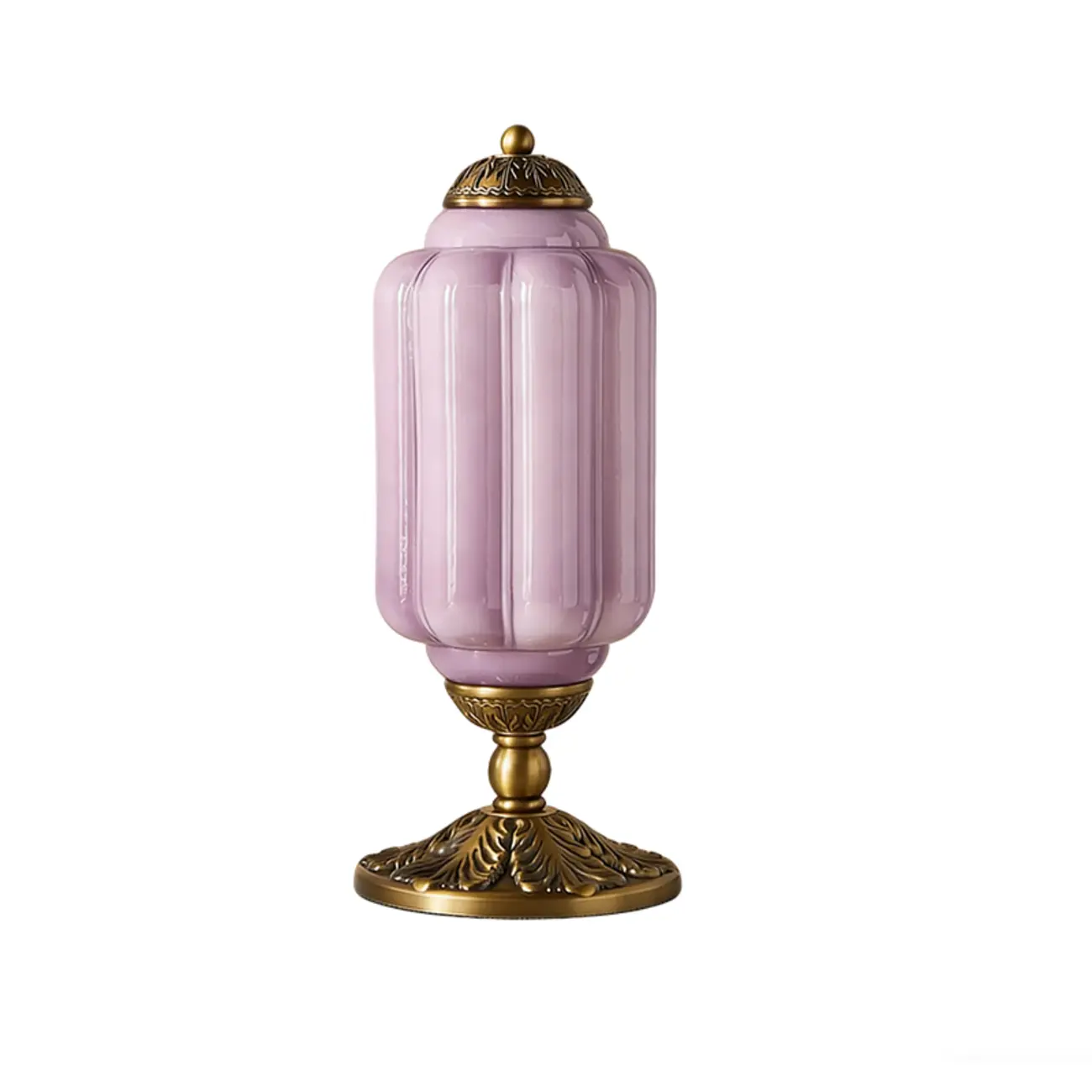 Vintage Green Elegant Glass Table Lamp with Brass Base Image - 15 | homeyfad