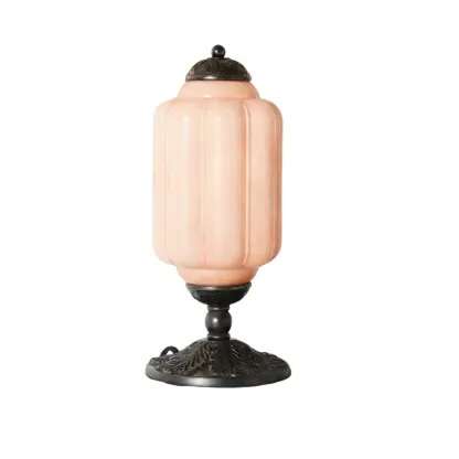 Vintage Green Elegant Glass Table Lamp with Brass Base Image - 13