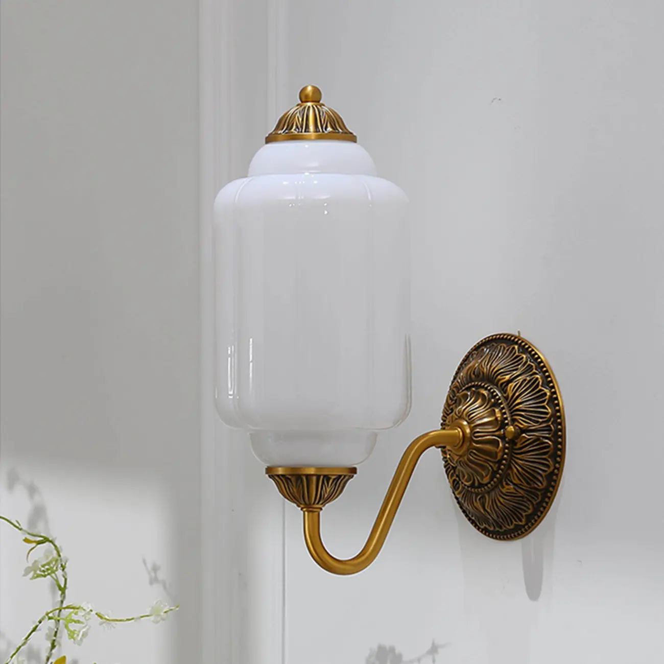 Green Elegant Glass Steel Vintage Wall Sconce Image - 7 | homeyfad