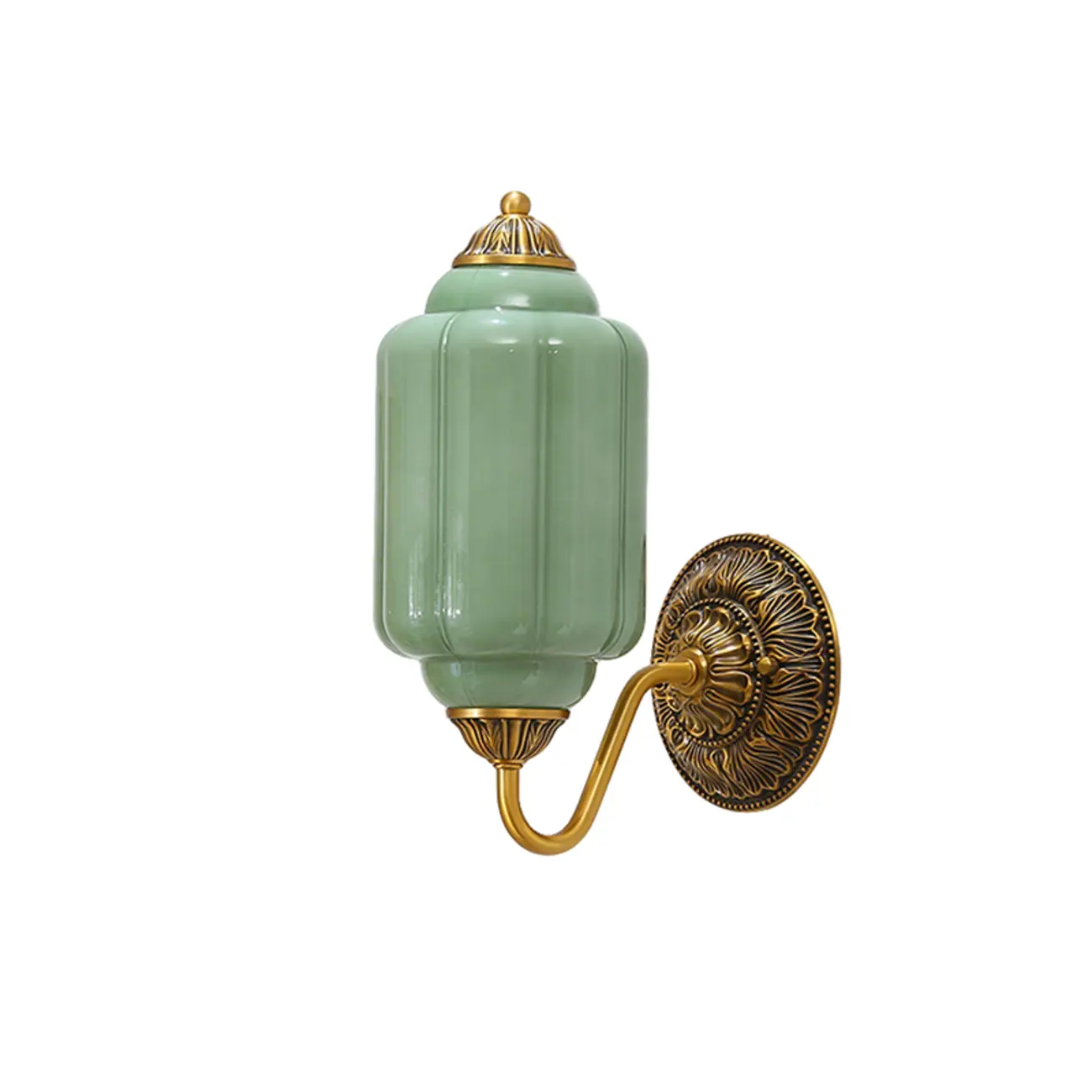 Green Elegant Glass Steel Vintage Wall Sconce Image - 17 | homeyfad
