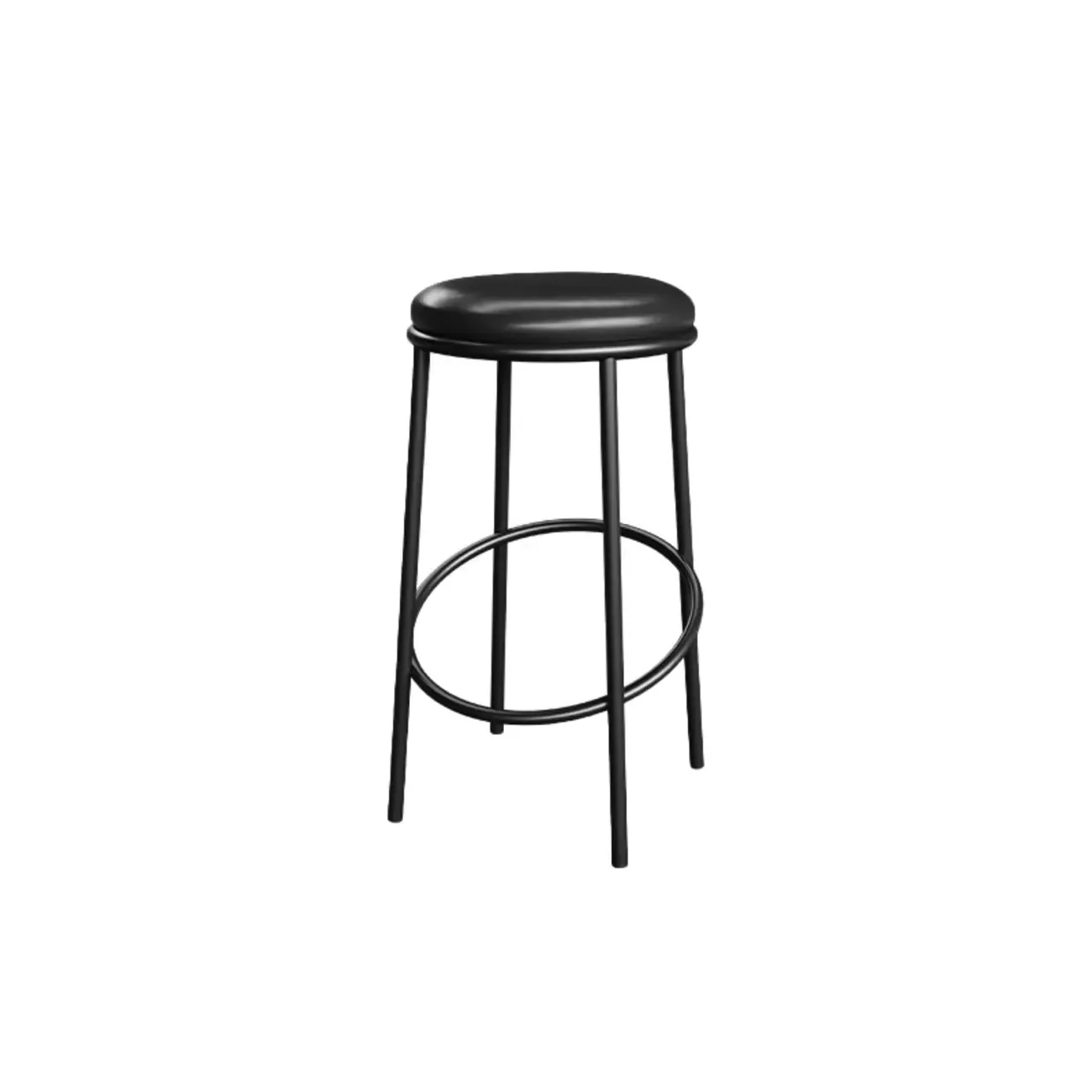 Counter Height Modern Leather Stackable Backless Bar Stools Image - 7
