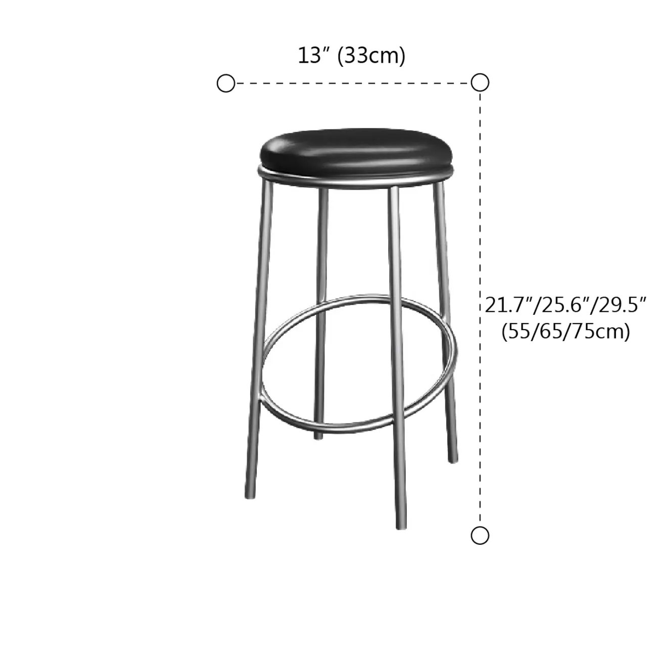 Counter Height Modern Leather Stackable Backless Bar Stools #size | homeyfad