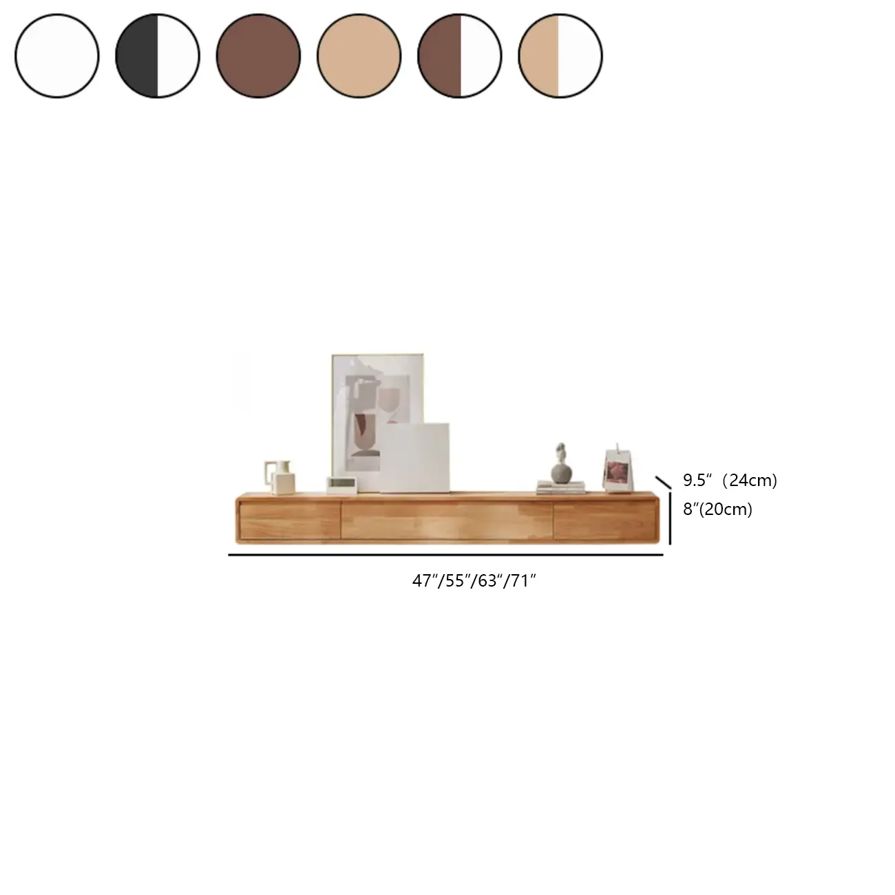 Modern Wooden Wall-mounted TV Stand for Living Room #size | homeyfad