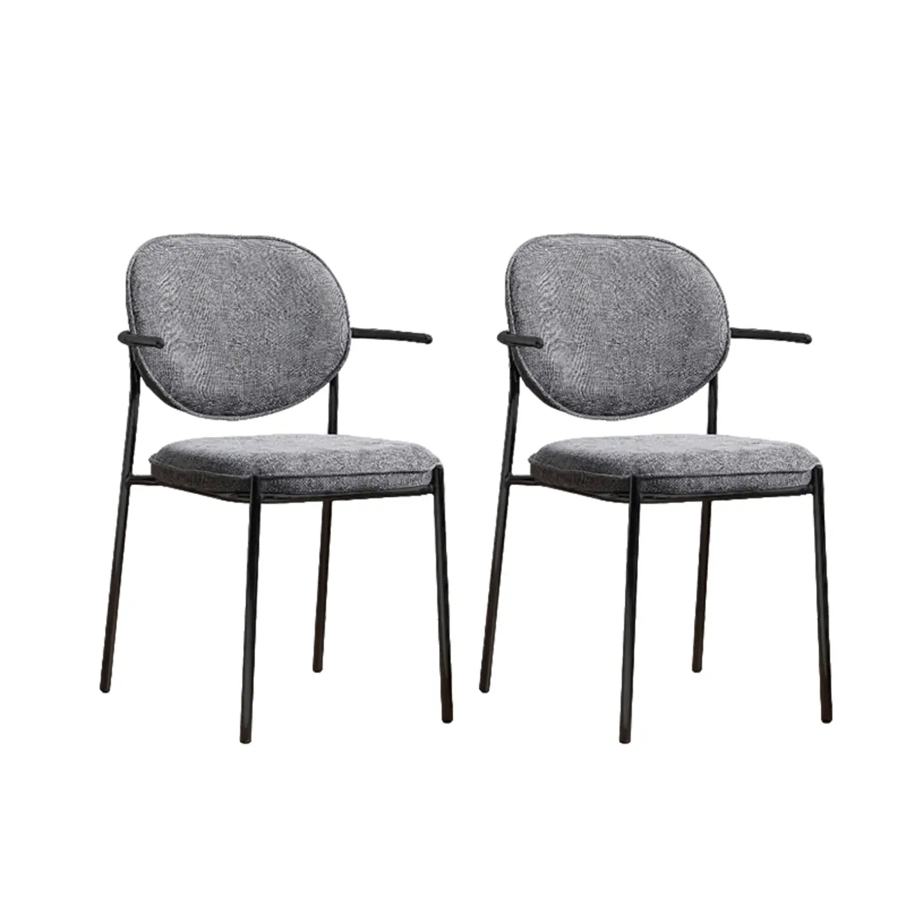 Minimalist Upholstered Armless Fabric Dining Chairs Image - 12 | homeyfad