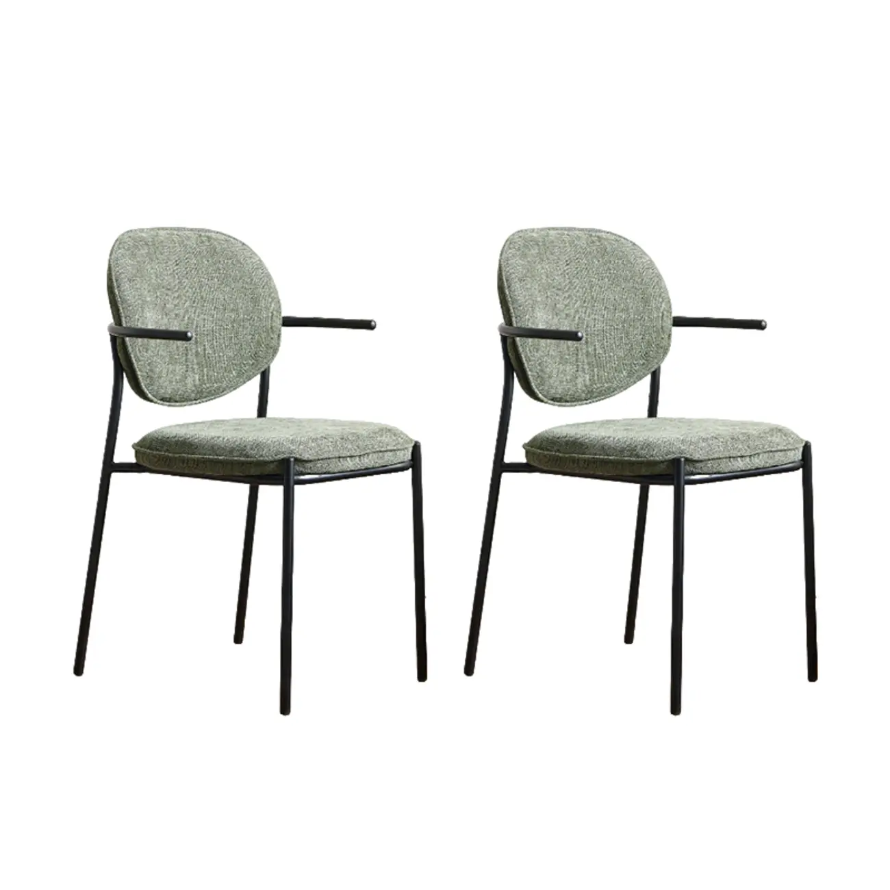 Minimalist Upholstered Armless Fabric Dining Chairs Image - 16 | homeyfad