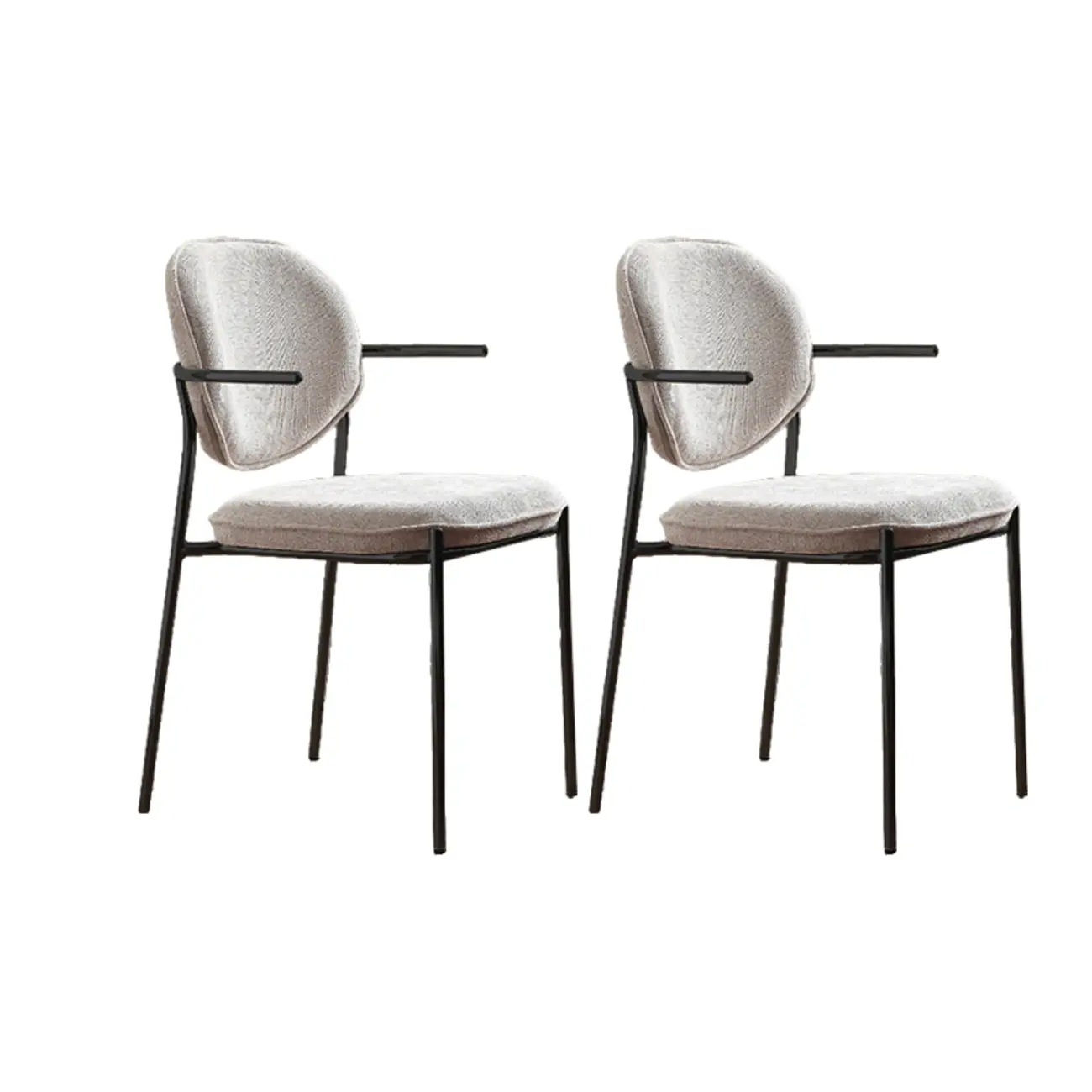 Minimalist Upholstered Armless Fabric Dining Chairs Image - 20 | homeyfad