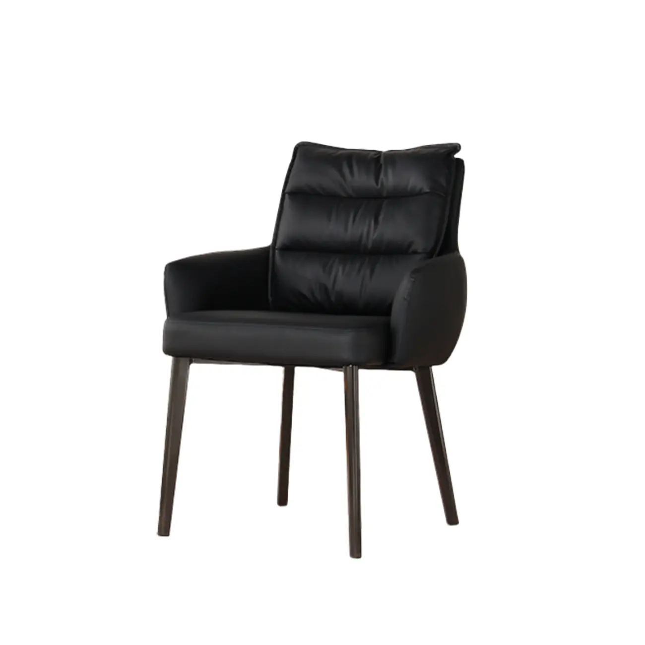 Mid-Century Modern Upholstered Leather Arm Dining Chairs Image - 7 | homeyfad