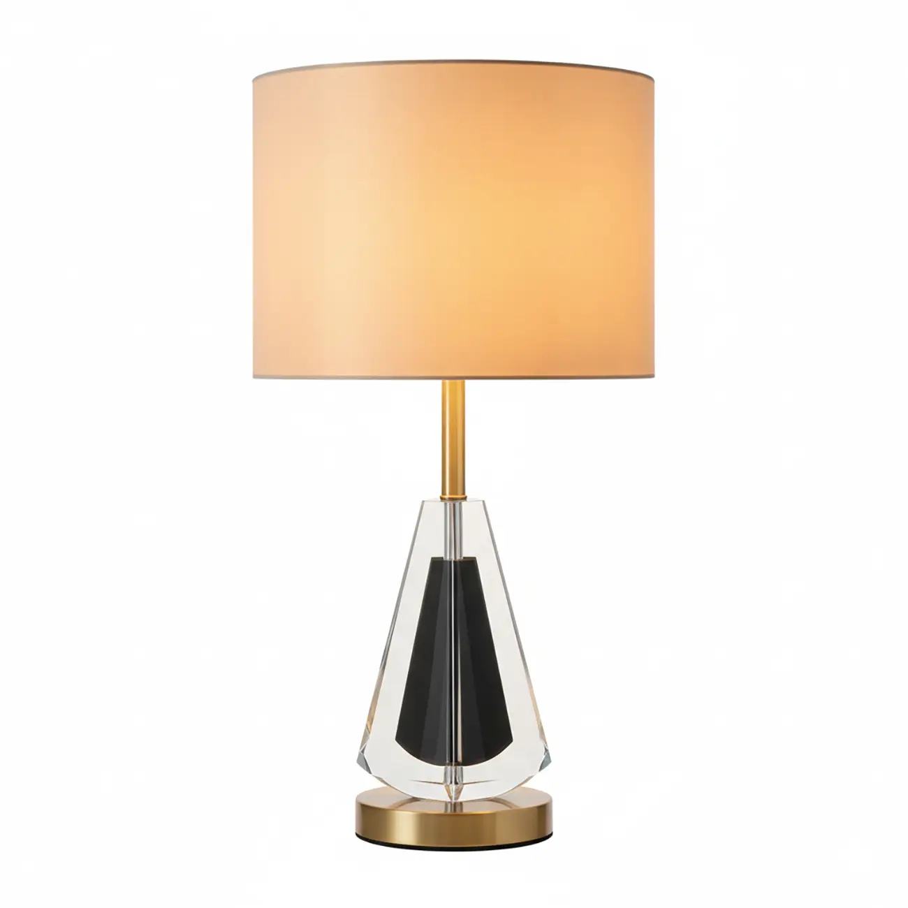 Modern Barrel Shade Gold Metal Table Lamp Image - 6 | homeyfad