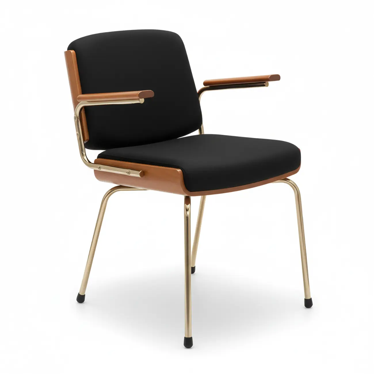 Mid-century Modern Upholstered Arm Dining Chair Low Back Image - 7 | homeyfad