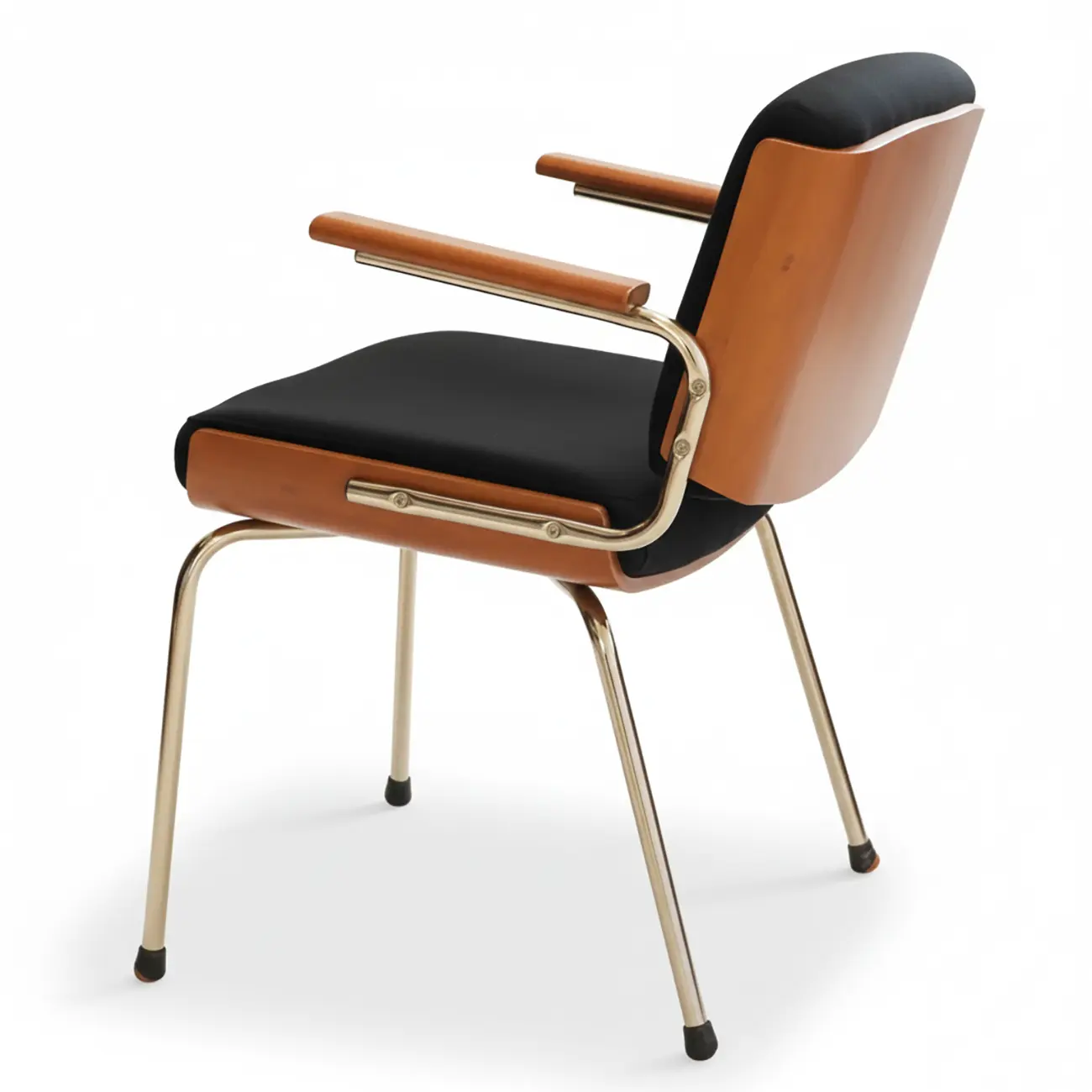 Mid-century Modern Upholstered Arm Dining Chair Low Back Image - 10 | homeyfad