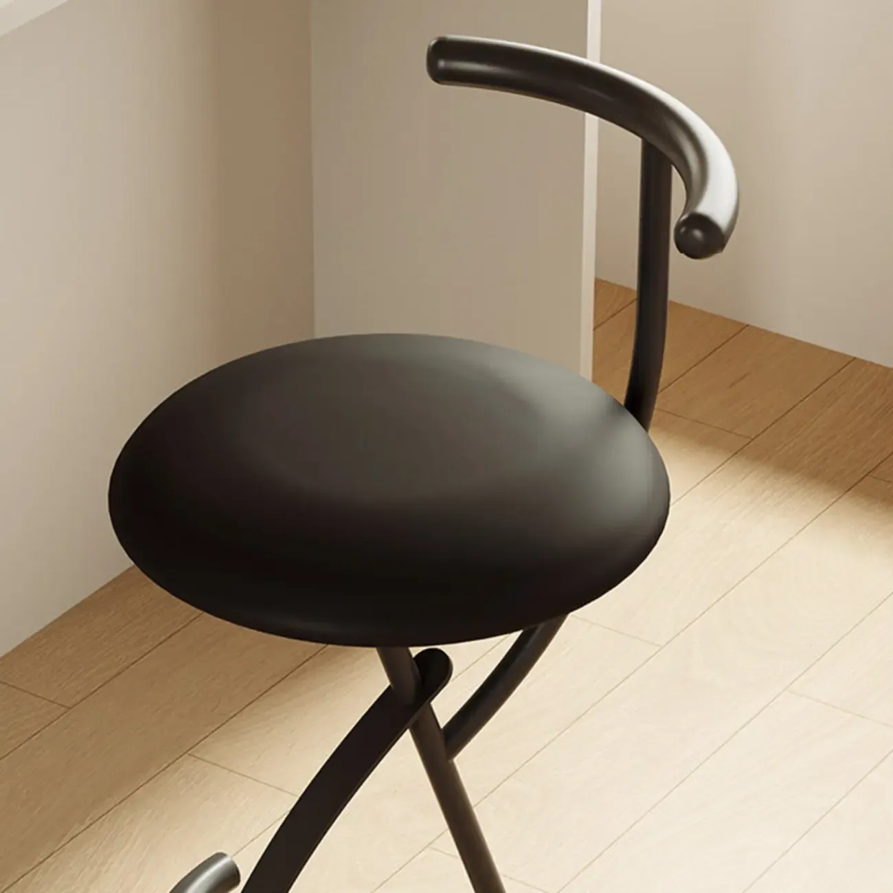 Glam Modern Metal Frame Armless Round Counter Stools Image - 16