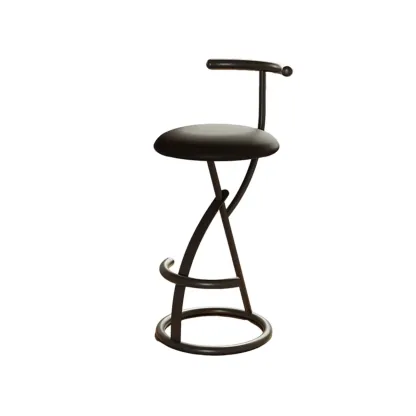 Glam Modern Metal Frame Armless Round Counter Stools Image - 19