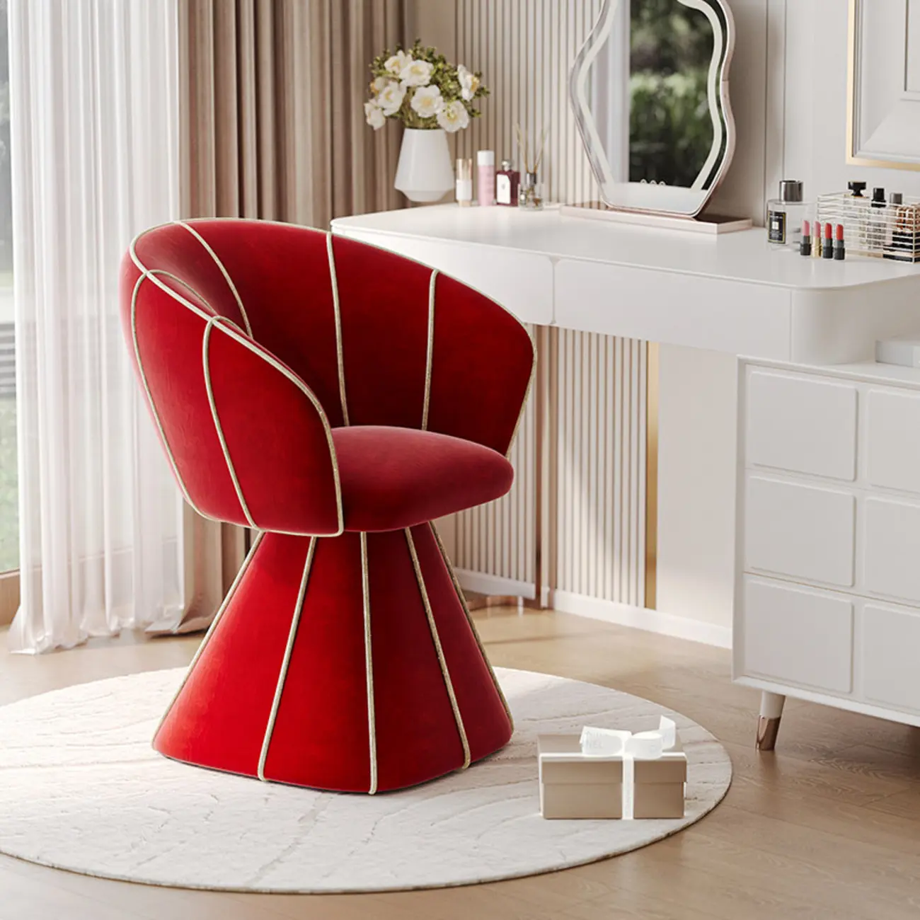 Glam Modern Small Sherpa Low Back Accent Chair with Arms Image - 3 | homeyfad