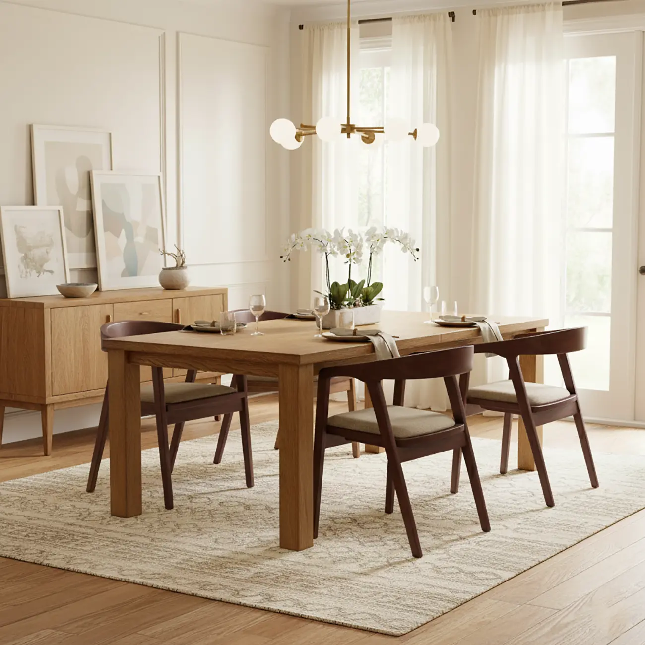 Dark Brown Armless Curved Back Upholstered Wood Dining Chair Image - 3 | homeyfad