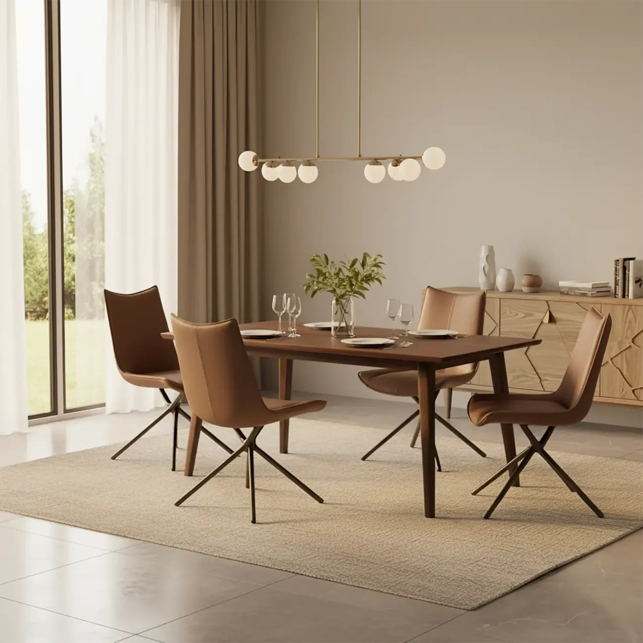 Swivel Industrial Faux Leather Arm Dining Chairs Open Back Image - 2