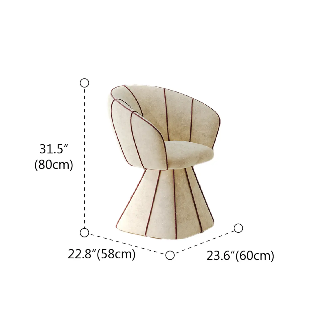 Glam Modern Small Sherpa Low Back Accent Chair with Arms #size | homeyfad