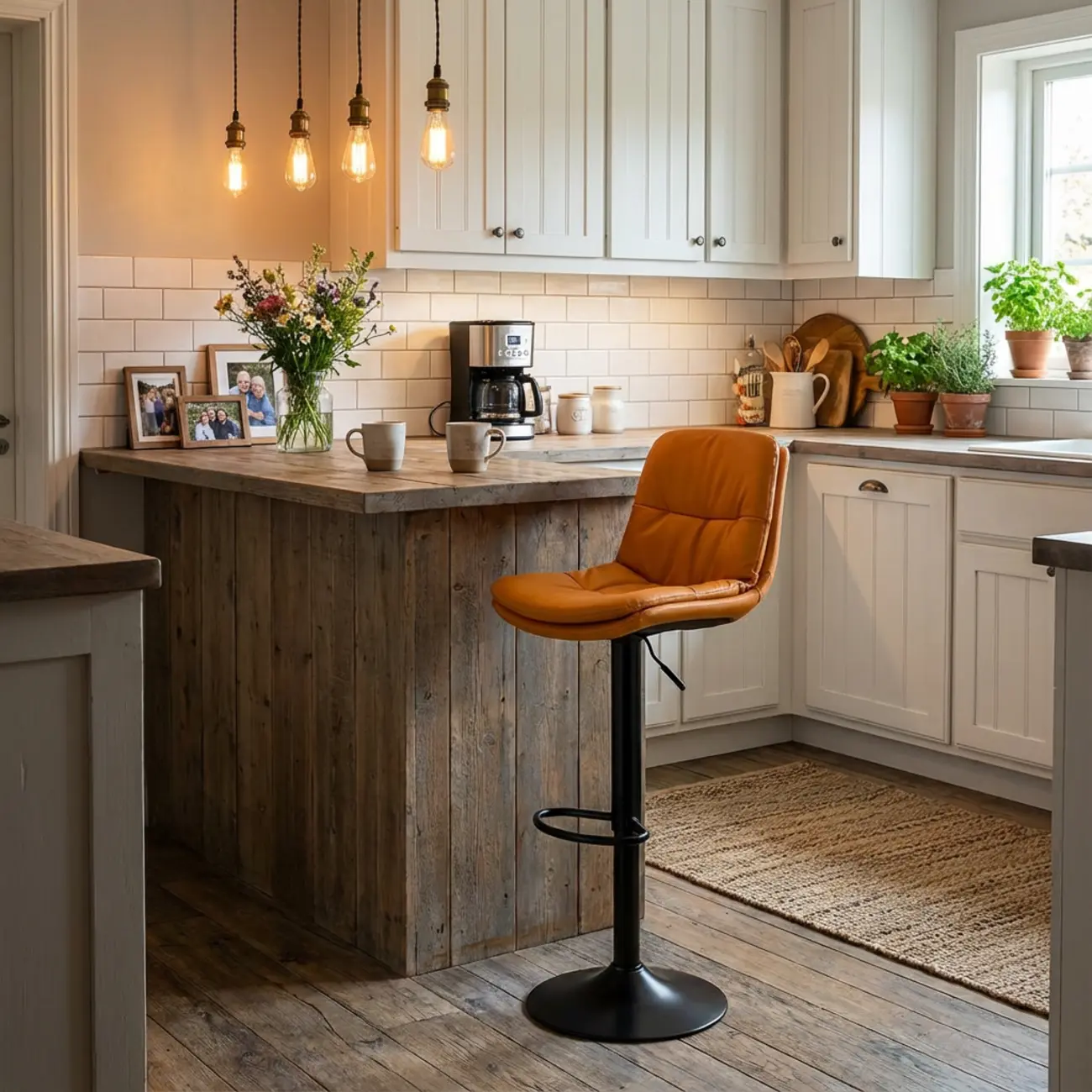 Adjustable Leather Low Back Swivel Bar Stool Image - 2 | homeyfad