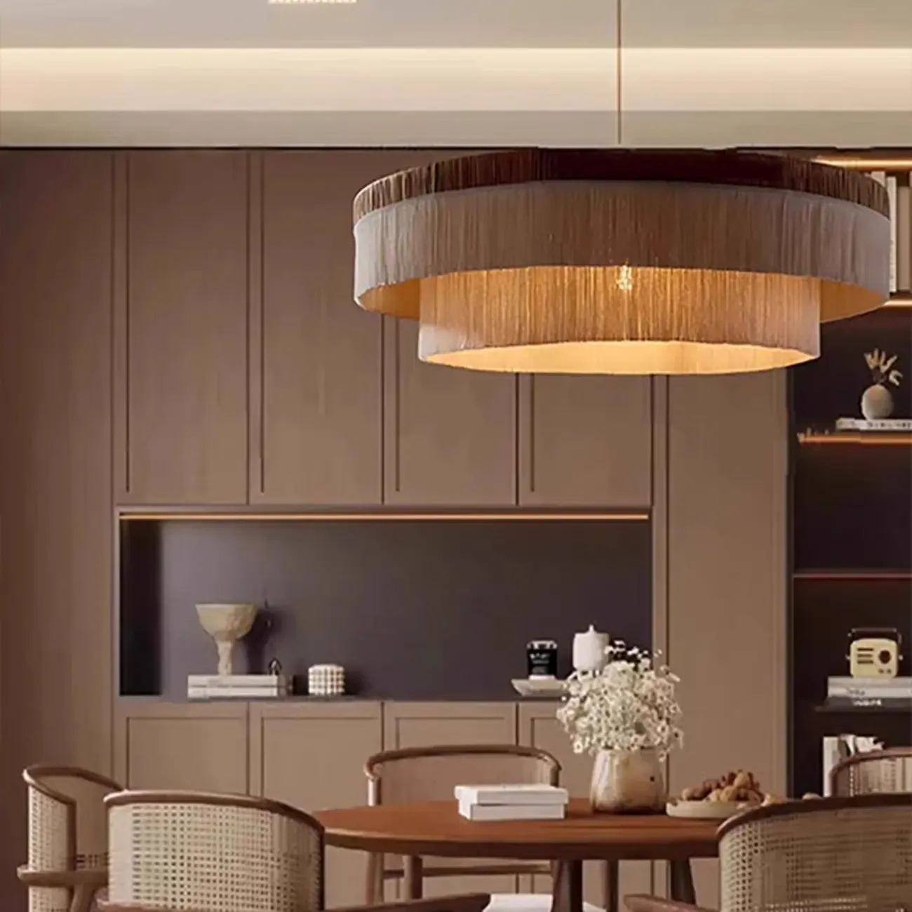 Geometric Wabi-sabi Tassel Pastoral Pendant Chandelier Image - 4