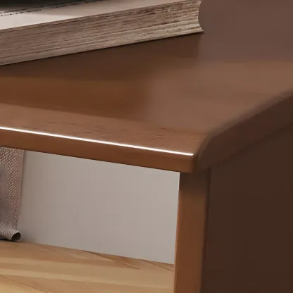 Entryway Wood Shoe Storage Bench with Mirror Image - 11