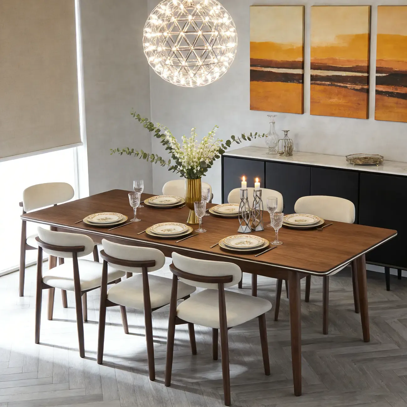 Mid-Century Modern Wooden Dining Chair Set of 2 Image - 4