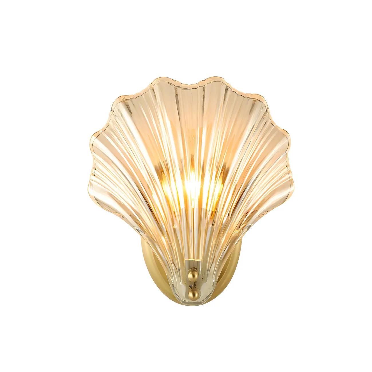 Artistic Glass Gold Shell Wall Sconce Image - 5 | homeyfad