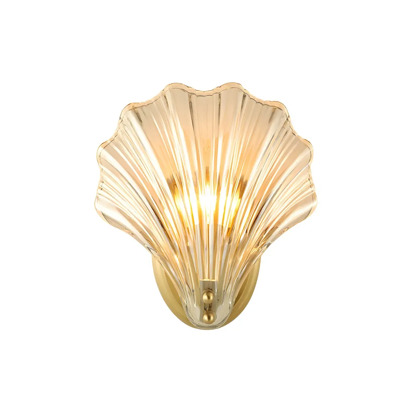 Artistic Glass Gold Shell Wall Sconce Image - 5