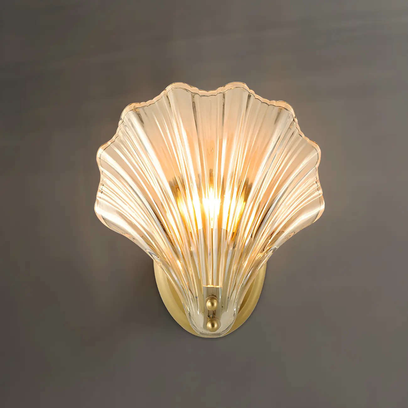 Artistic Glass Gold Shell Wall Sconce Image - 6 | homeyfad