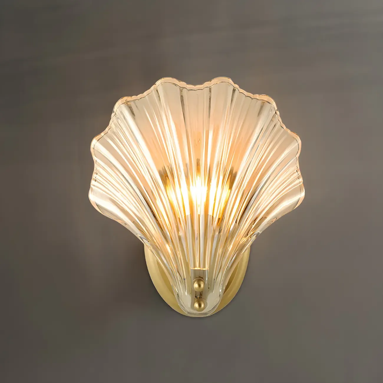 Artistic Glass Gold Shell Wall Sconce | HomeyFad