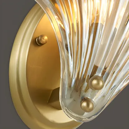 Artistic Glass Gold Shell Wall Sconce Image - 7