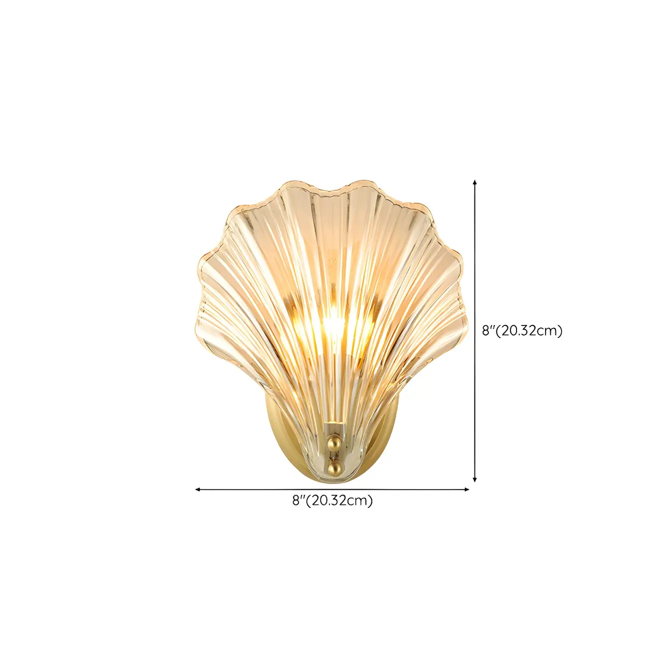 Artistic Glass Gold Shell Wall Sconce #size | homeyfad