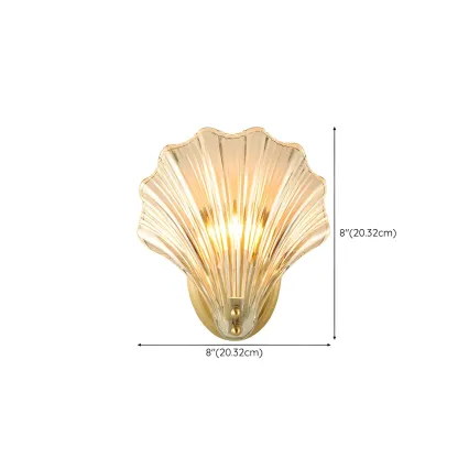 Artistic Glass Gold Shell Wall Sconce #size
