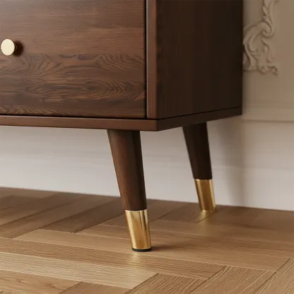 3-Drawer Wooden Fluted Glass Door Kitchen Sideboard Image - 6