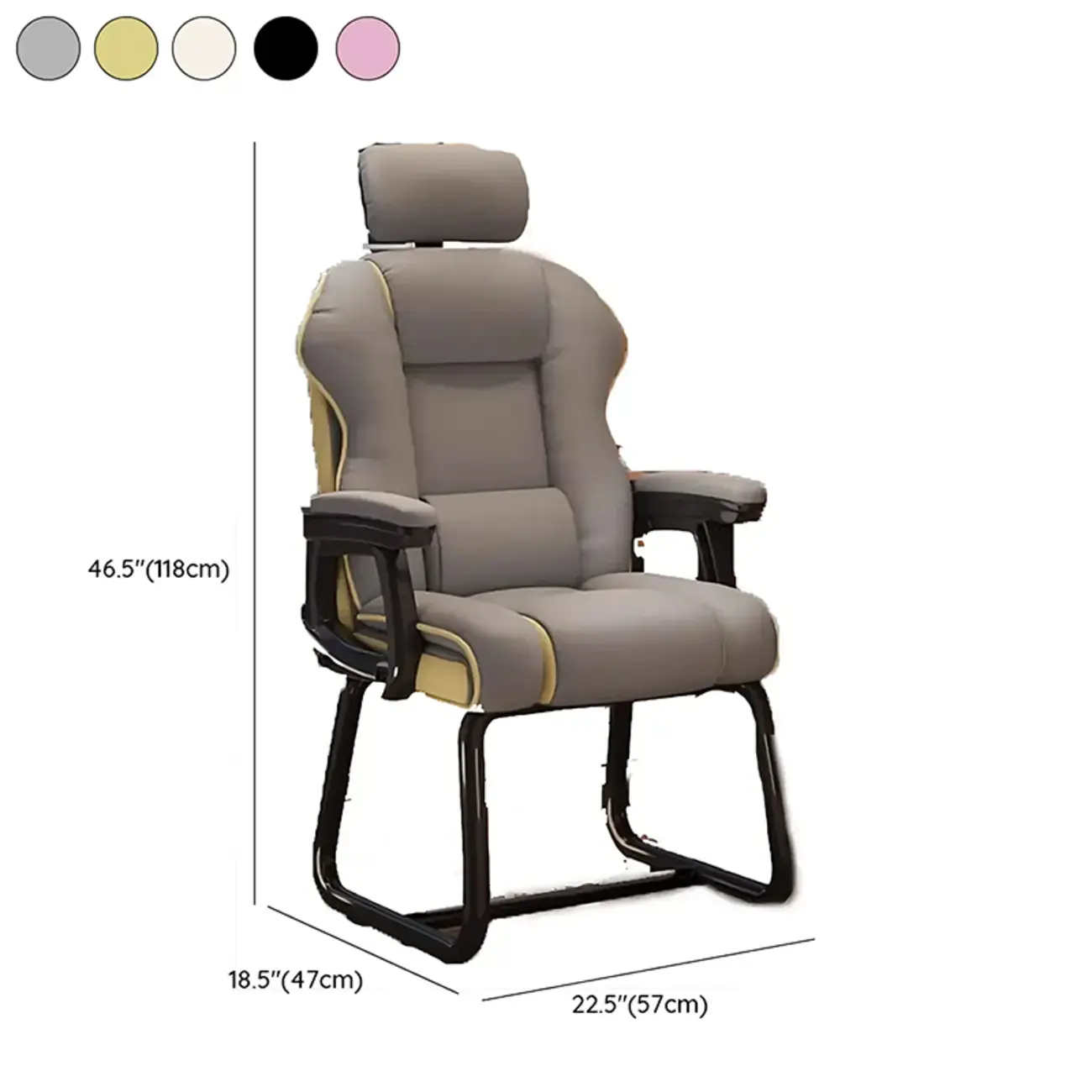 Yellow High-Back Leather Ergonomic Executive Chair  Image - 1 | homeyfad