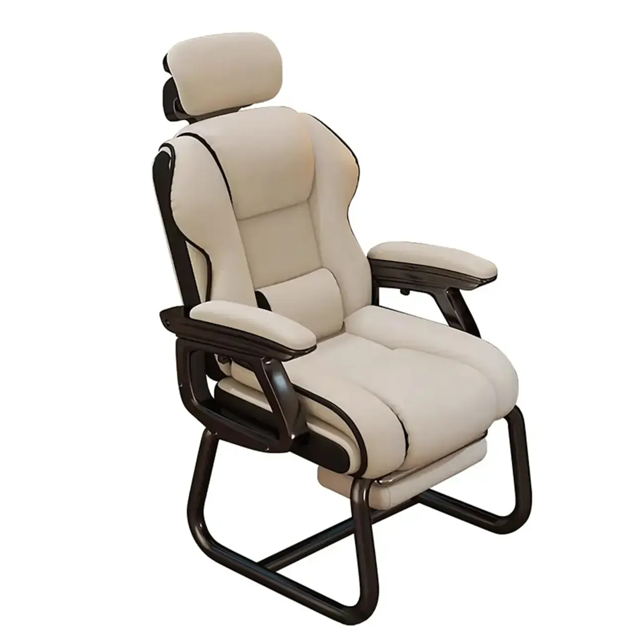 Yellow High-Back Leather Ergonomic Executive Chair  Image - 2