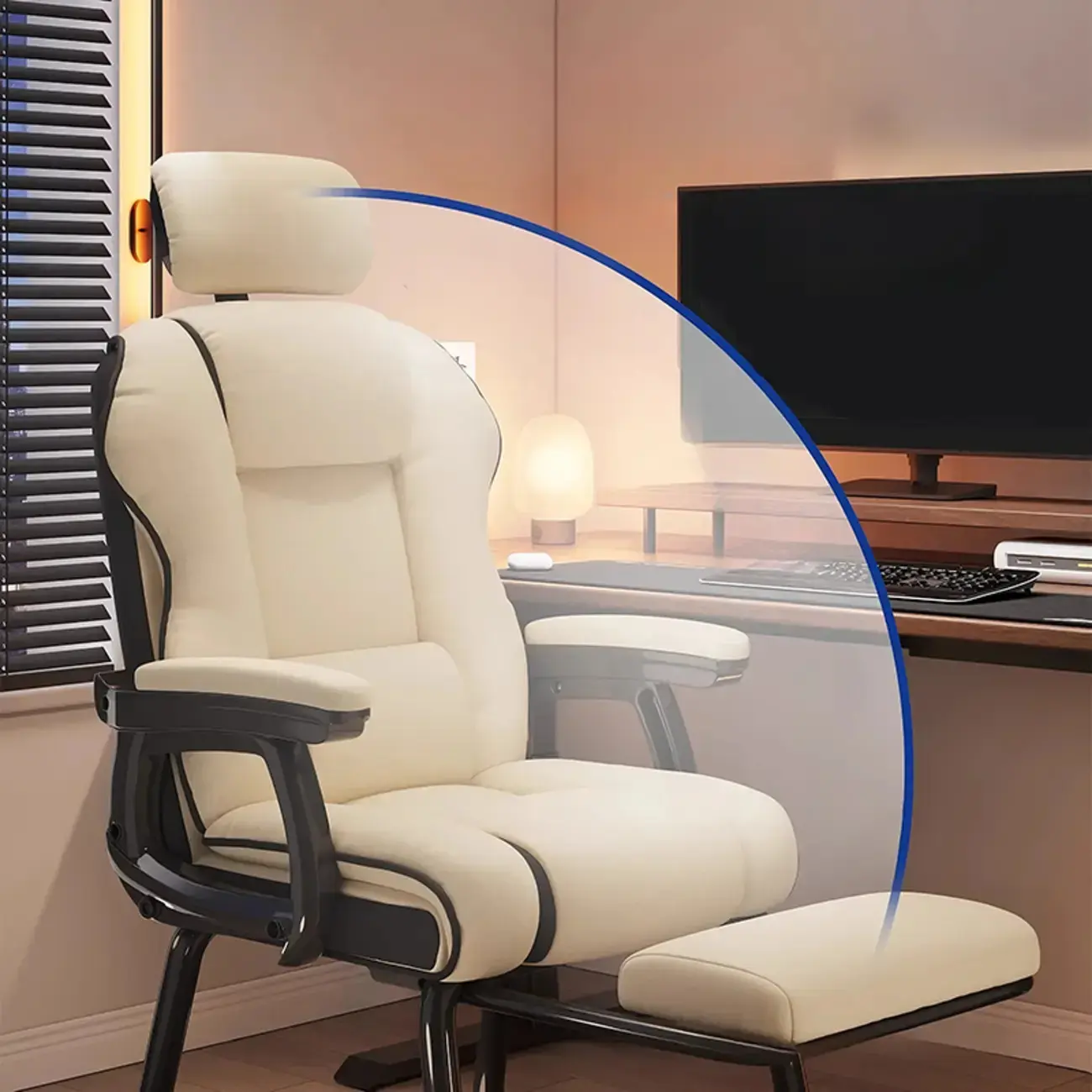 Yellow High-Back Leather Ergonomic Executive Chair  Image - 4 | homeyfad