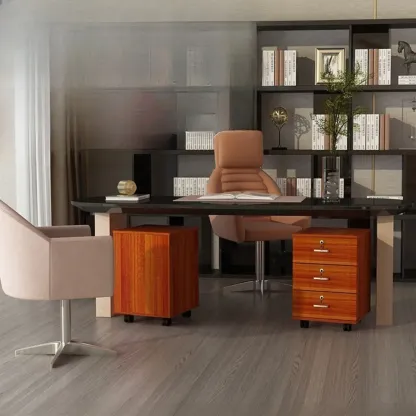 Classic Wooden Filing Cabinets with 3-Locking Drawers for Office Image - 3
