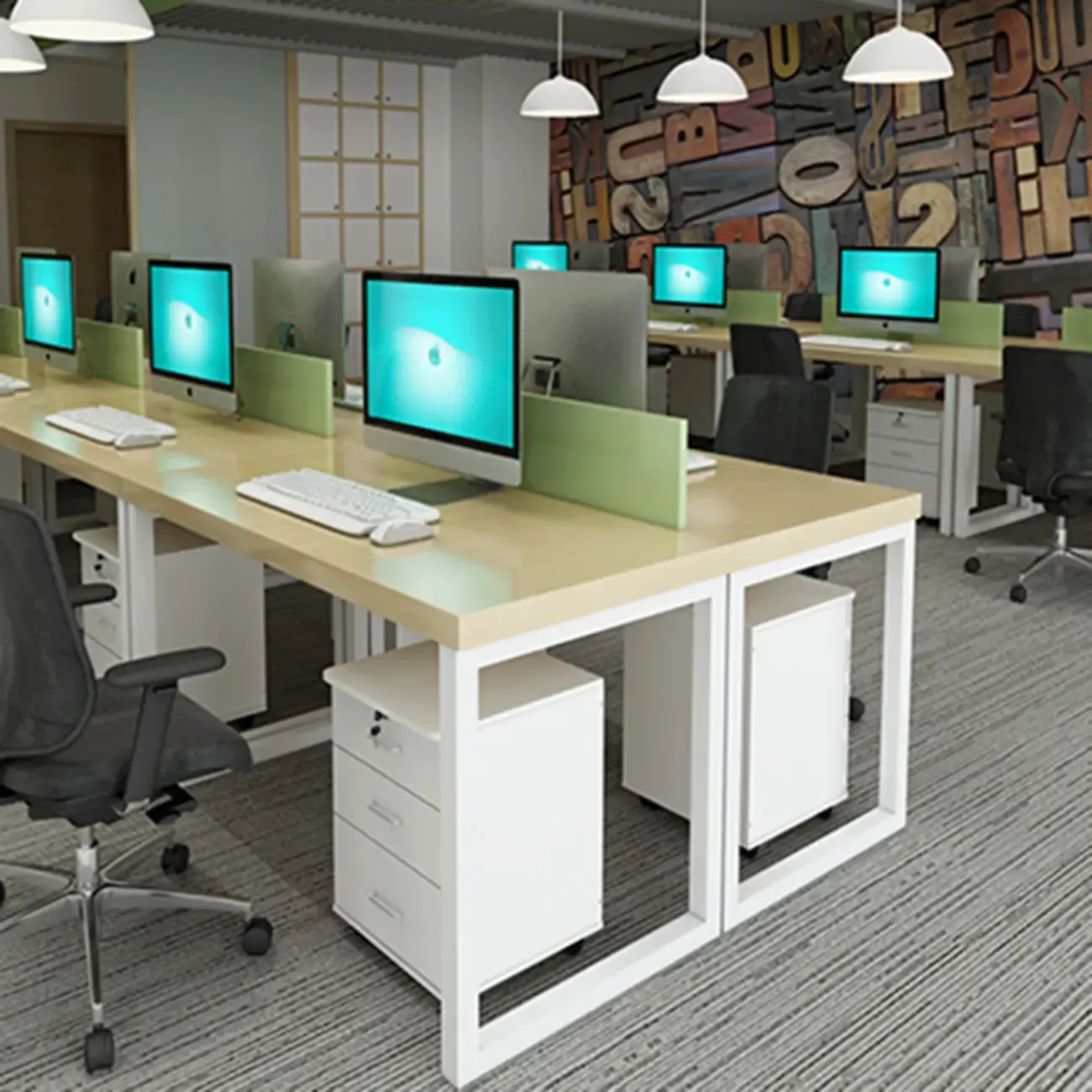 Classic Wooden Filing Cabinets with 3-Locking Drawers for Office Image - 7