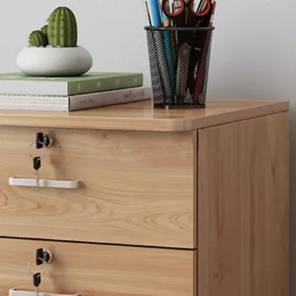 Classic Wooden Filing Cabinets with 3-Locking Drawers for Office Image - 12