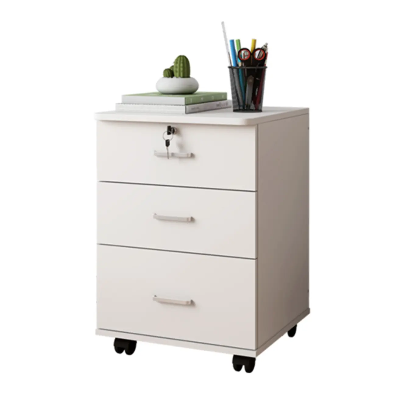 Classic Wooden Filing Cabinets with 3-Locking Drawers for Office Image - 20 | homeyfad